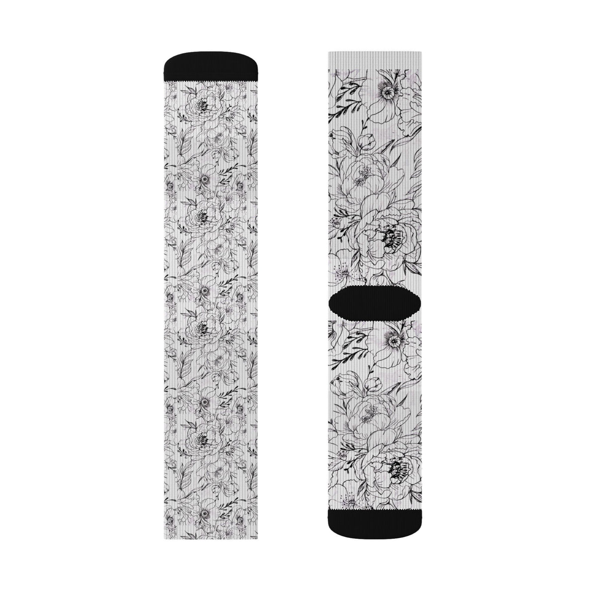 Peonies Tattoo Artwork - Socks