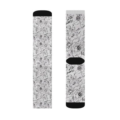 Peonies Tattoo Artwork - Socks