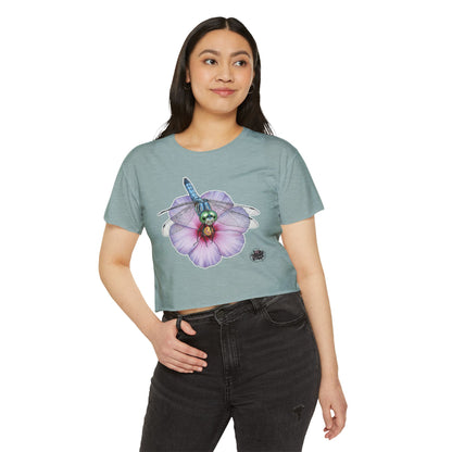 Dragonfly Hibiscus - Cropped TShirt 6 colors (XS-2XL)