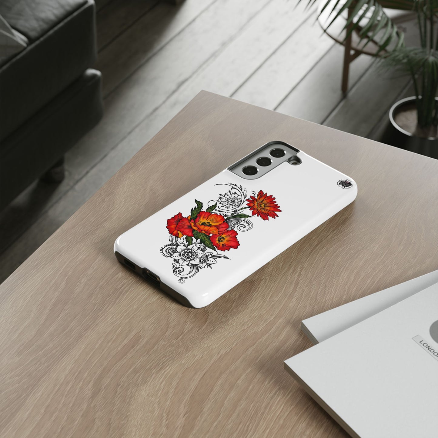 Floral Red Poppy - Tough Galaxy Phone Case Series S10-S25 Series