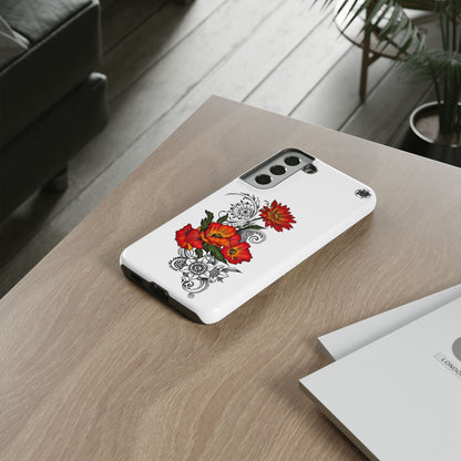 Floral Red Poppy - Tough Galaxy Phone Case Series S10-S25 Series