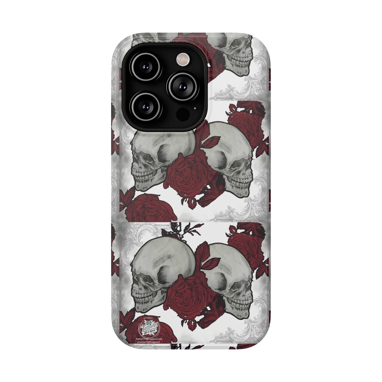 Skulls and Roses Tattoo Art - iPhone Case