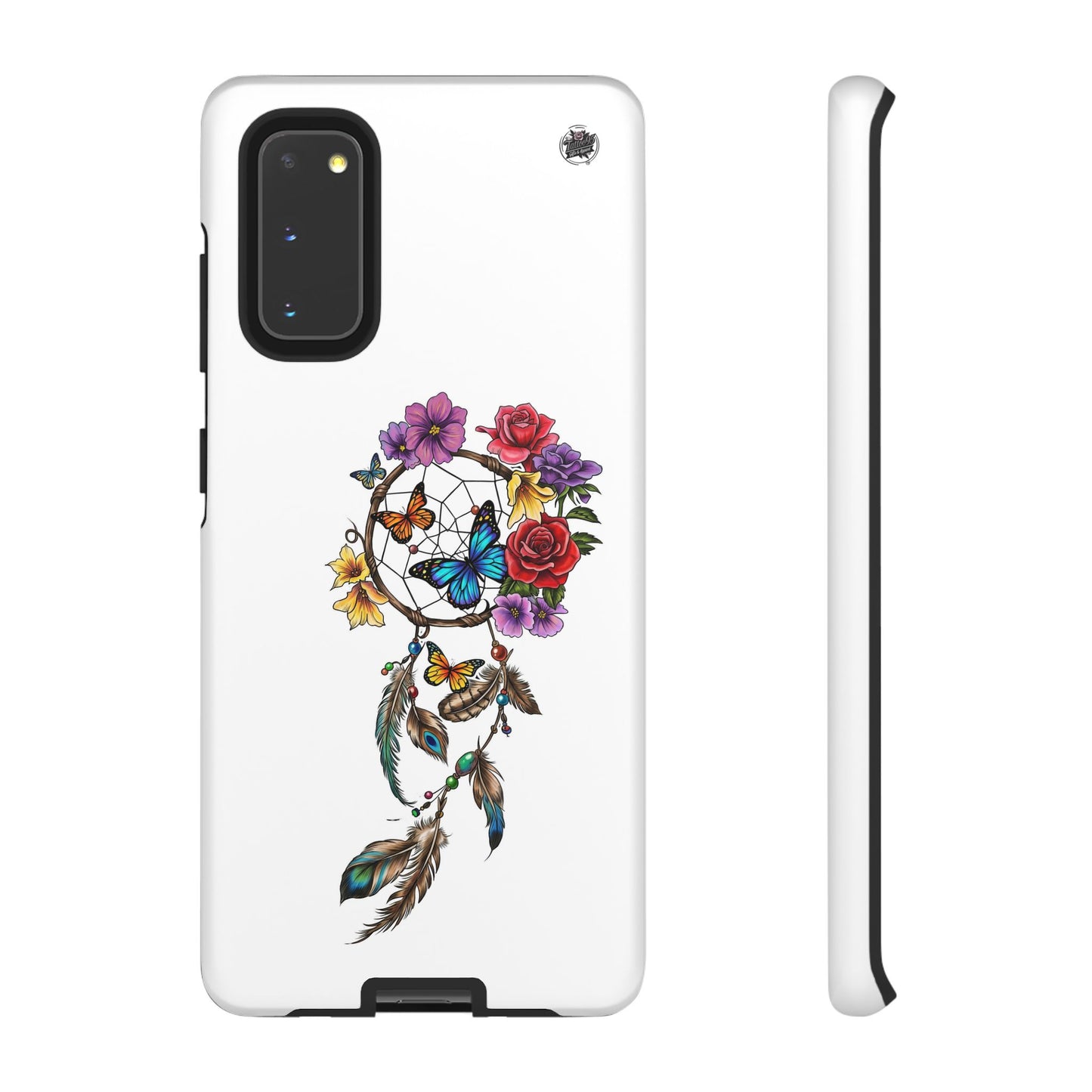 Dreamcatcher &  Butterflies White — Tough Galaxy S10-S25 Series Protective Cover