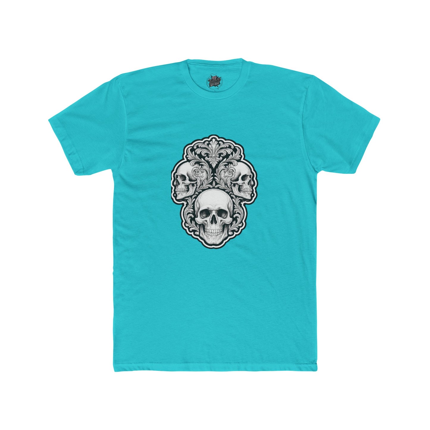 Skulls Filigree Crew Tee — Unisex Cotton Skull Filigree T-Shirt