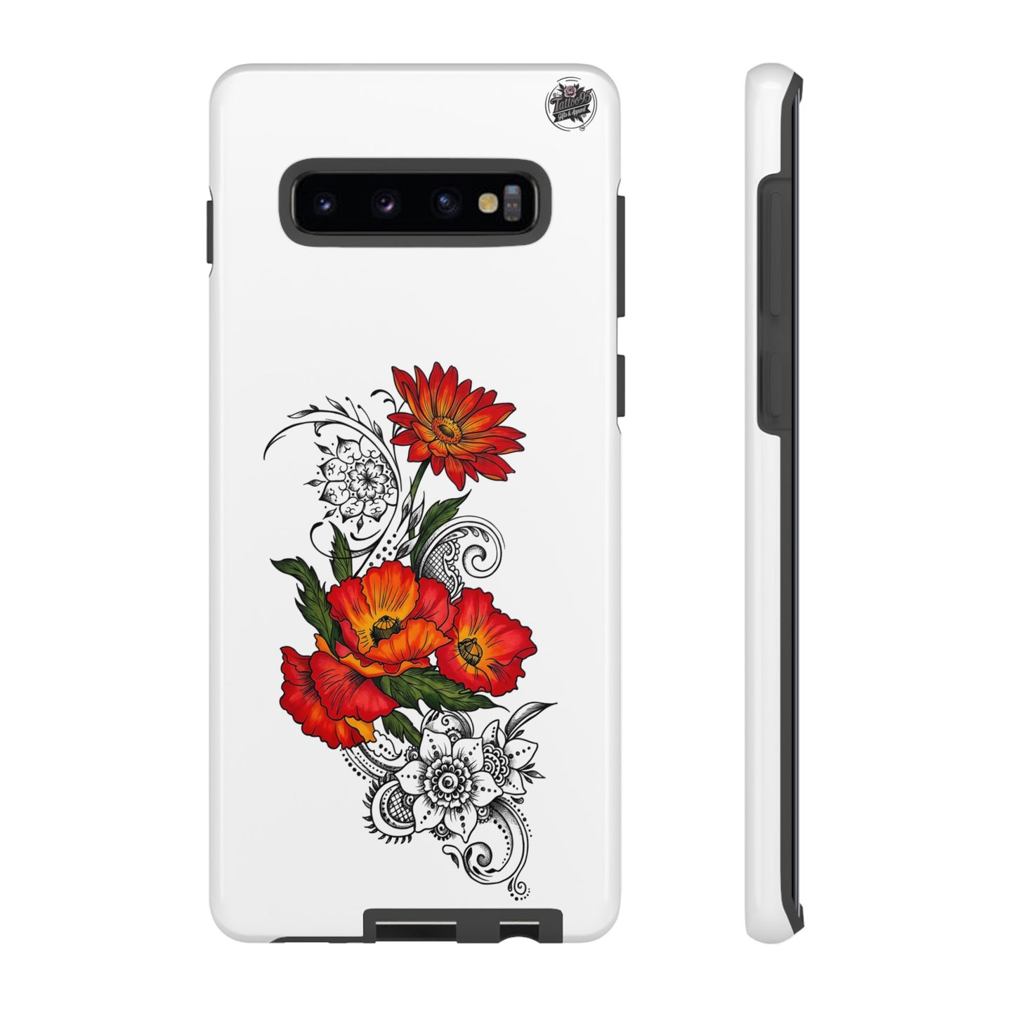 Floral Red Poppy - Tough Galaxy Phone Case Series S10-S25 Series
