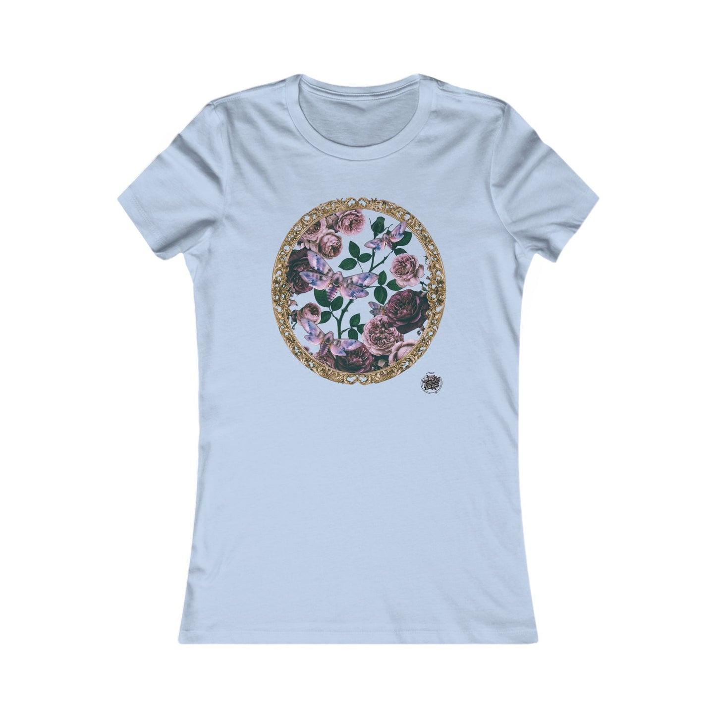 Purple Moths & Roses Women's Slim Fit Tee — Original Tattoo Artwork