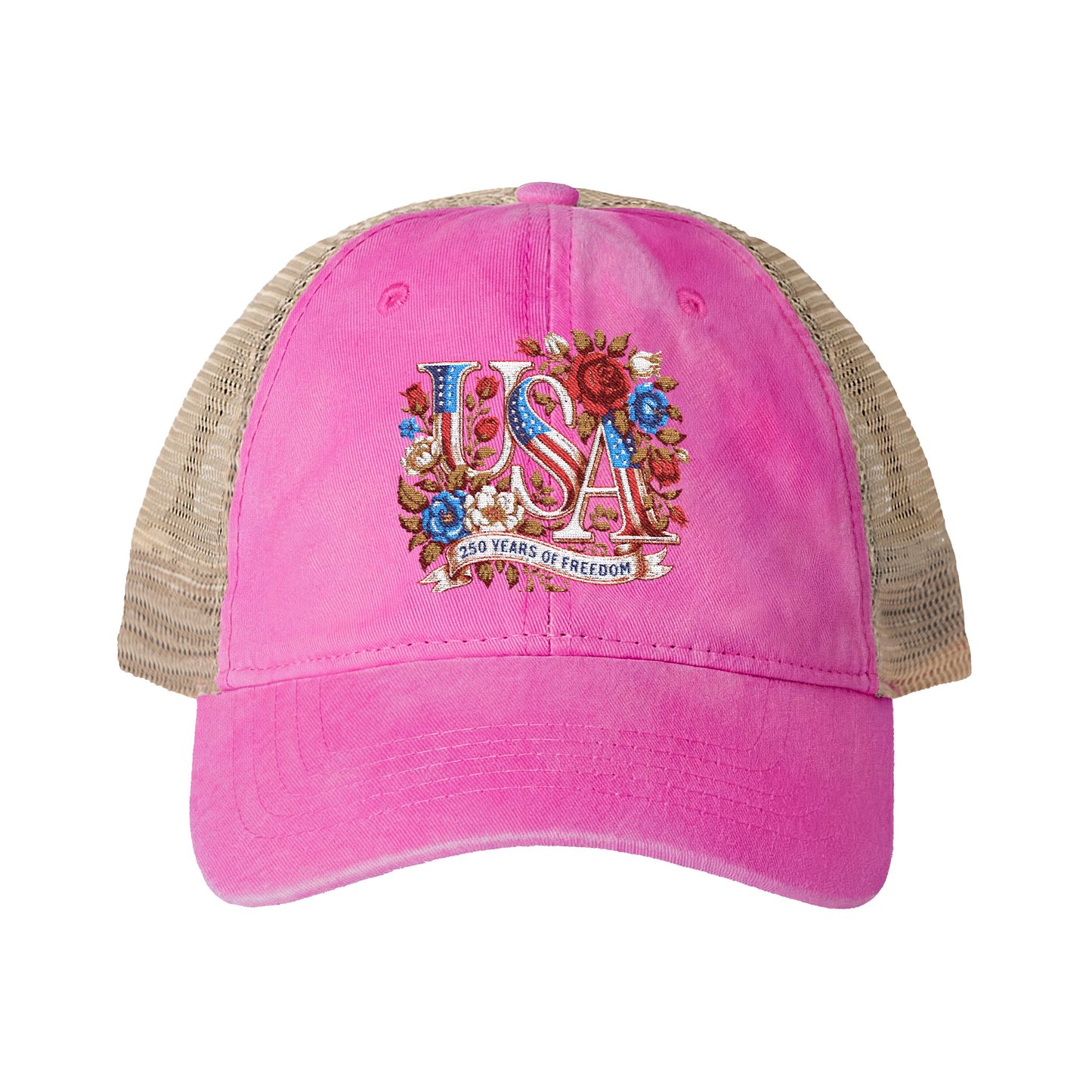 Floral USA - Women's Washed Mesh-Back Cap