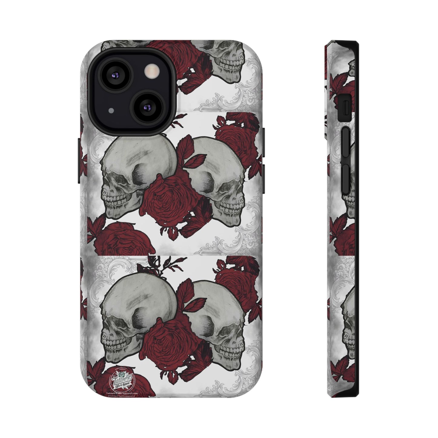 Skulls and Roses Tattoo Art - iPhone Case