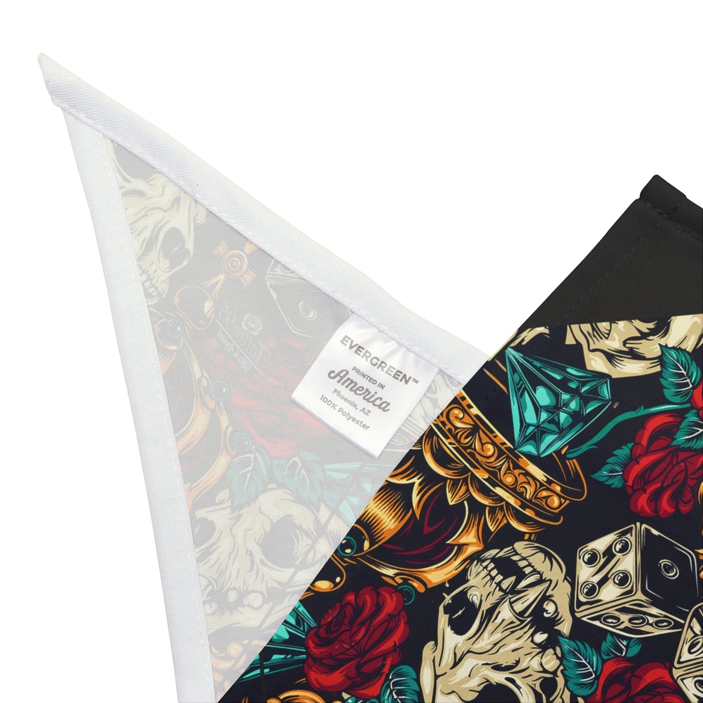 Skull & Roses Crown Pet Bandana — Edgy Rocker Dog Scarf