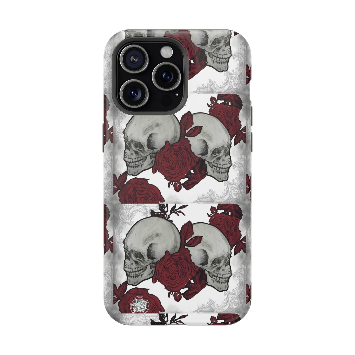 Skulls and Roses Tattoo Art - iPhone Case