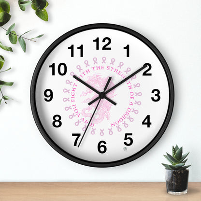 Dragon Strength - Wall Clock White Background