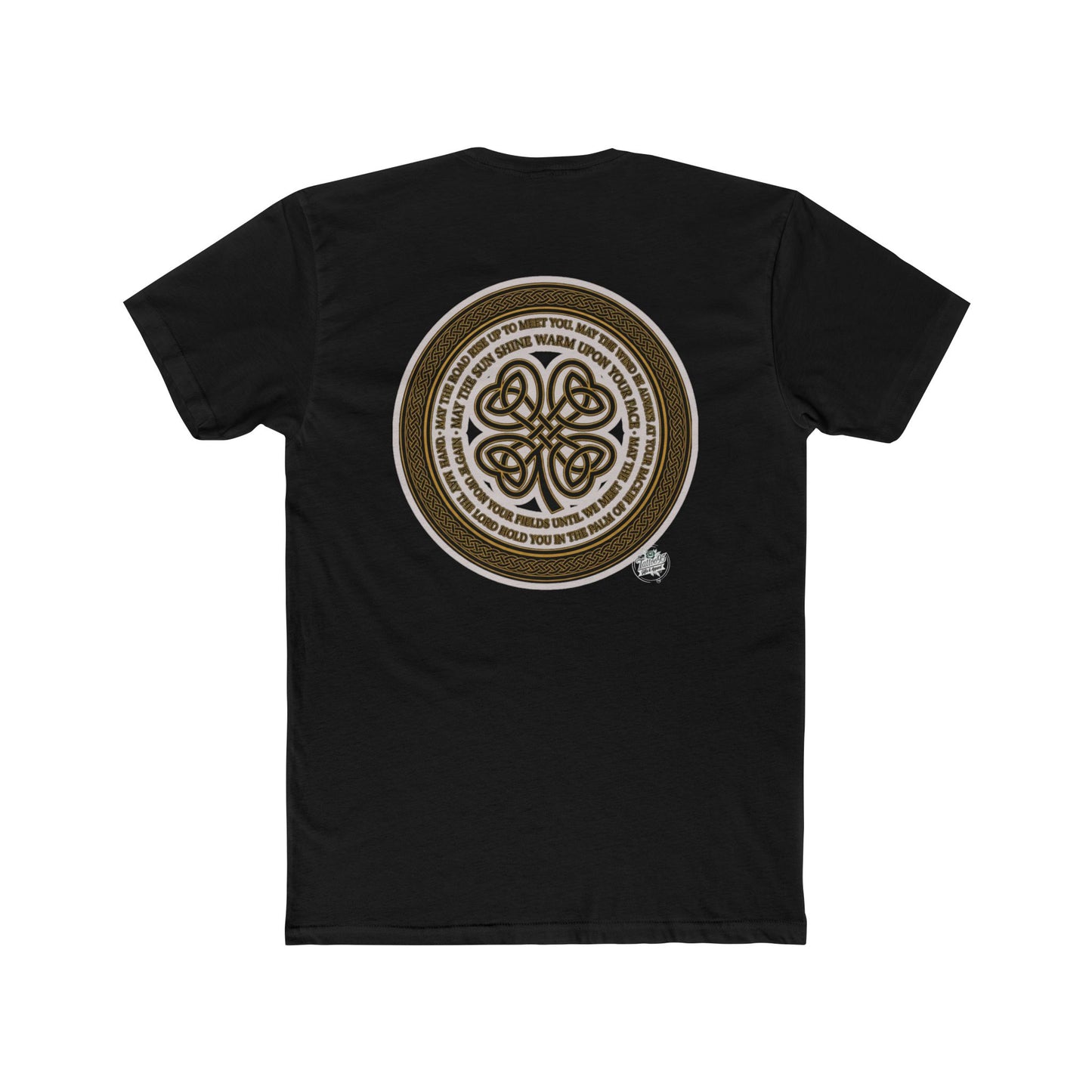 Irish Strong T-Shirt — Unisex Cotton Crew Tee May the Road Rise Up Prayer Medallion