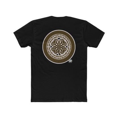 Irish Strong T-Shirt — Unisex Cotton Crew Tee May the Road Rise Up Prayer Medallion