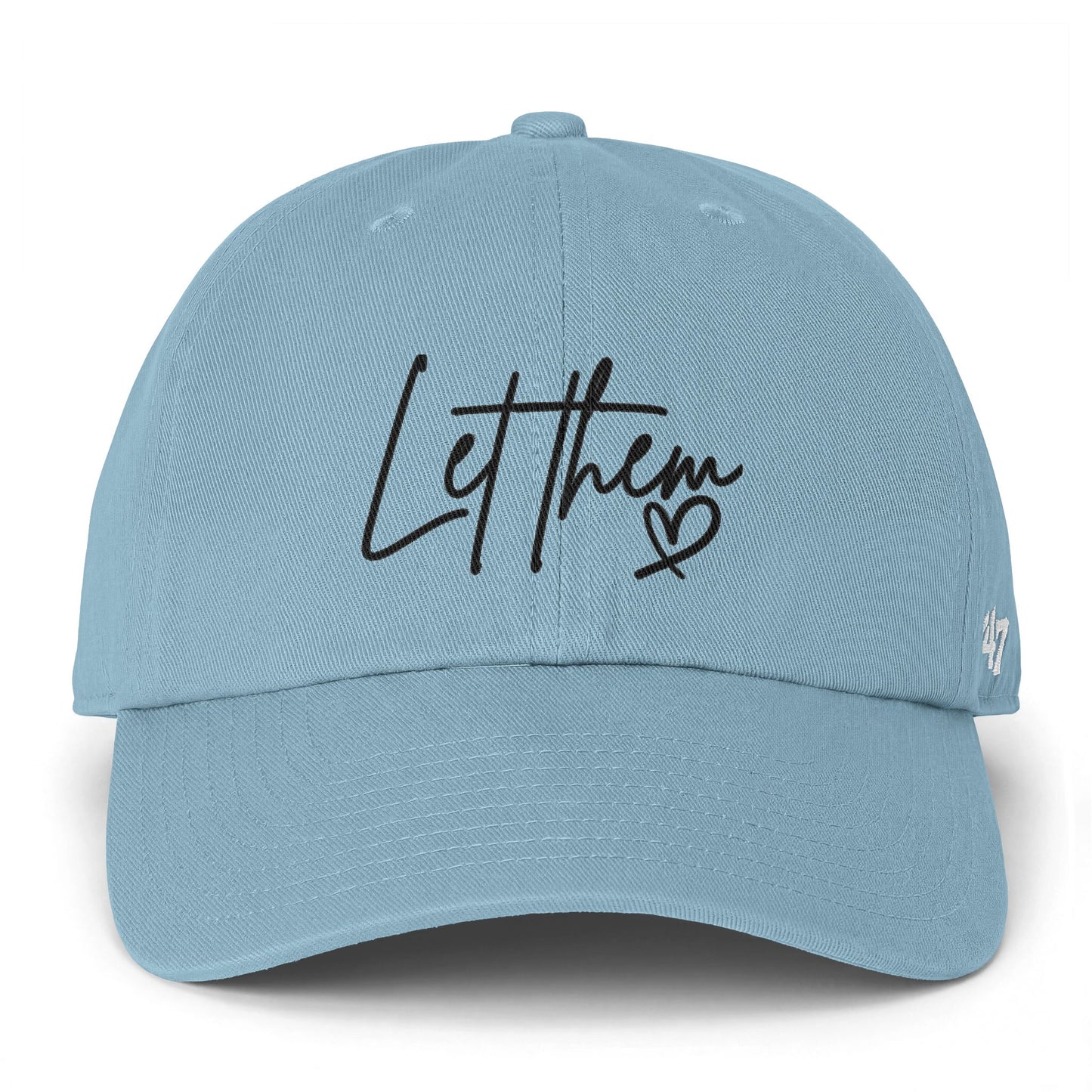 Let Them Heart Embroidered Baseball Cap — Casual Script Hat for Everyday Wear