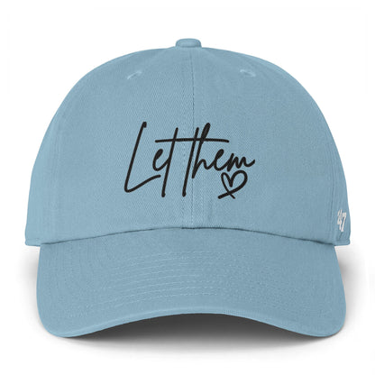 Let Them Heart Embroidered Baseball Cap — Casual Script Hat for Everyday Wear