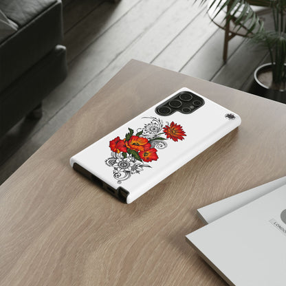 Floral Red Poppy - Tough Galaxy Phone Case Series S10-S25 Series