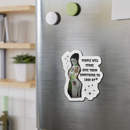 Zombie Lady Deadrah - Give Them Something to Look At - Die Cut Magnet