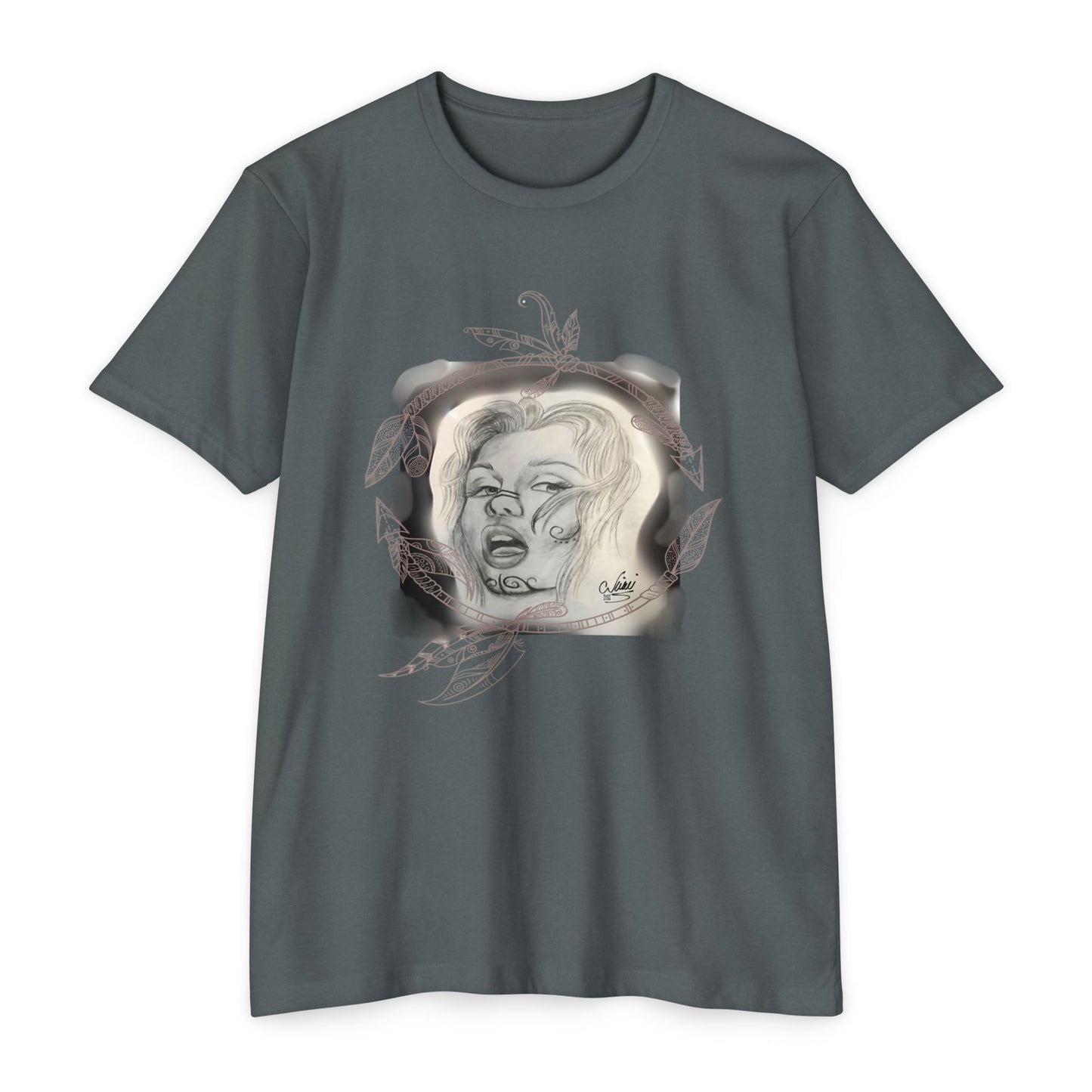 Painted Lady Face Tattoo Artwork - T-Shirt Unisex Jersey