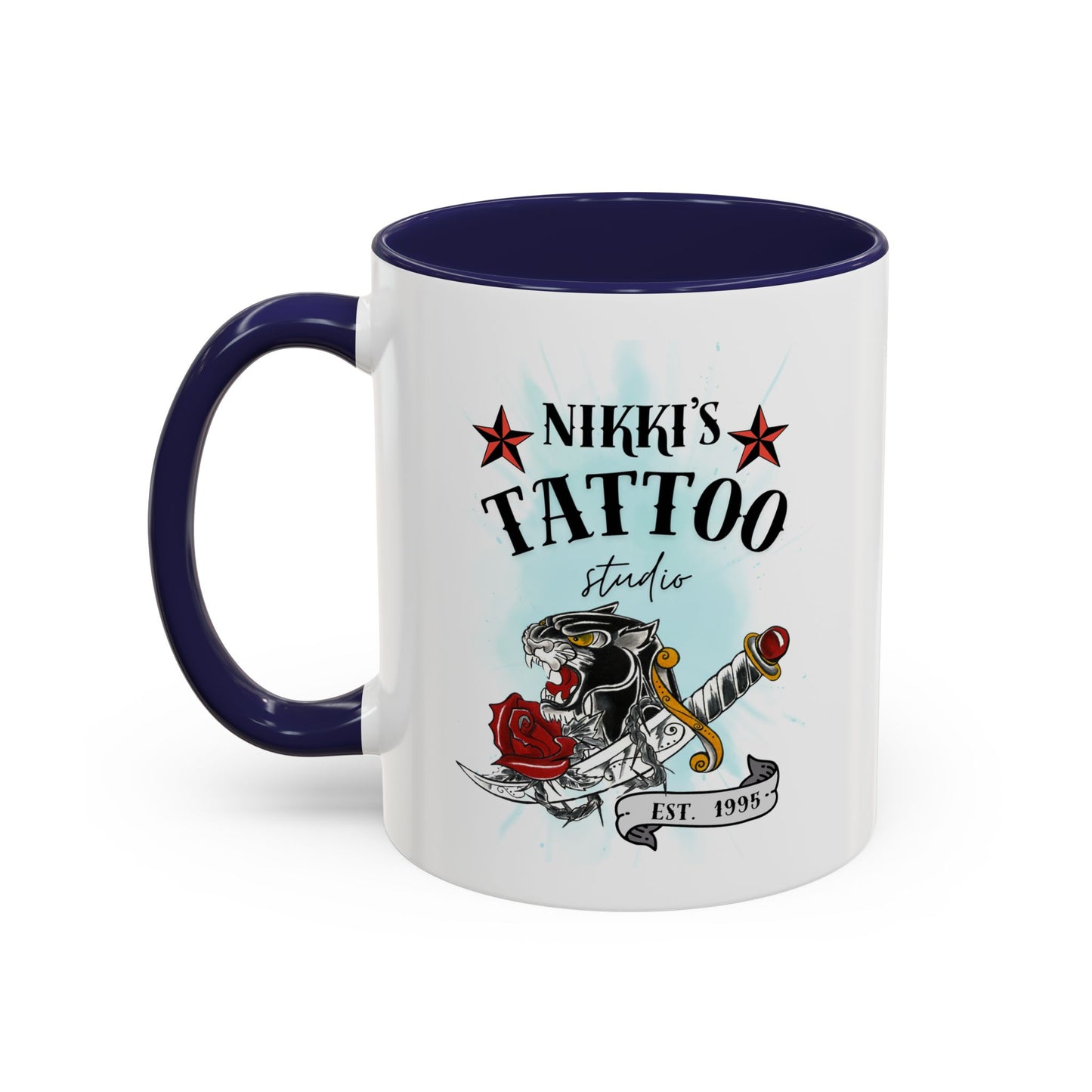Nikki's Tattoo Studio Collection - Panther Dagger Rose - Ceramic Mug