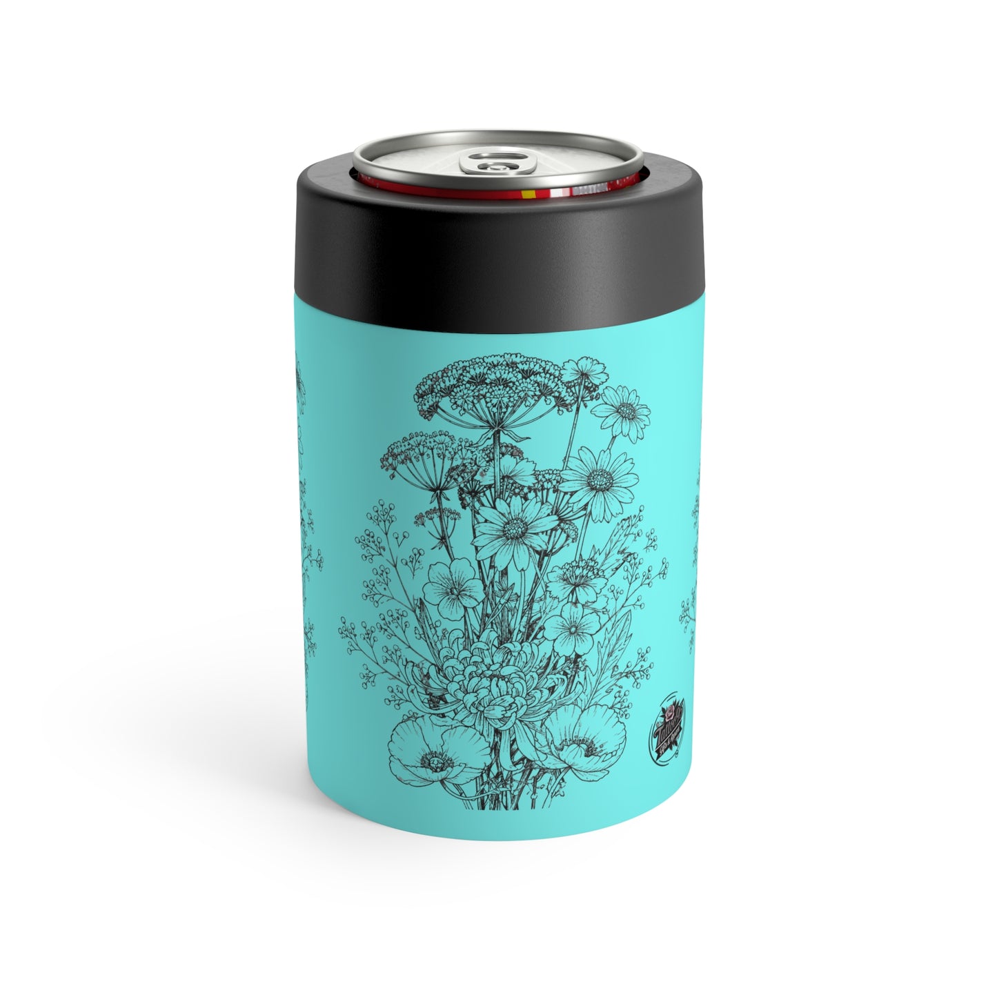 Wildflowers Insulated Can Holder — Stainless Steel 12oz Cooler