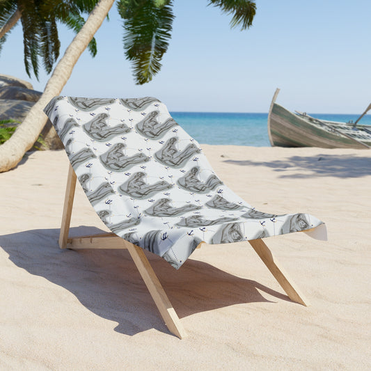 Vintage Sailor Girl Artwork - Beach Towel — Vintage Tattoo Artwork, Plush Polyester-Cotton Blend