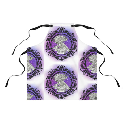 Snake & Peony Flowers Original Tattoo Artwork - Apron