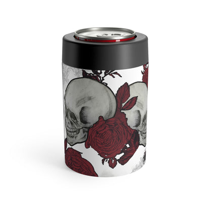 Skull & Roses Stainless Steel 12oz Can Holder — Insulated Cooler