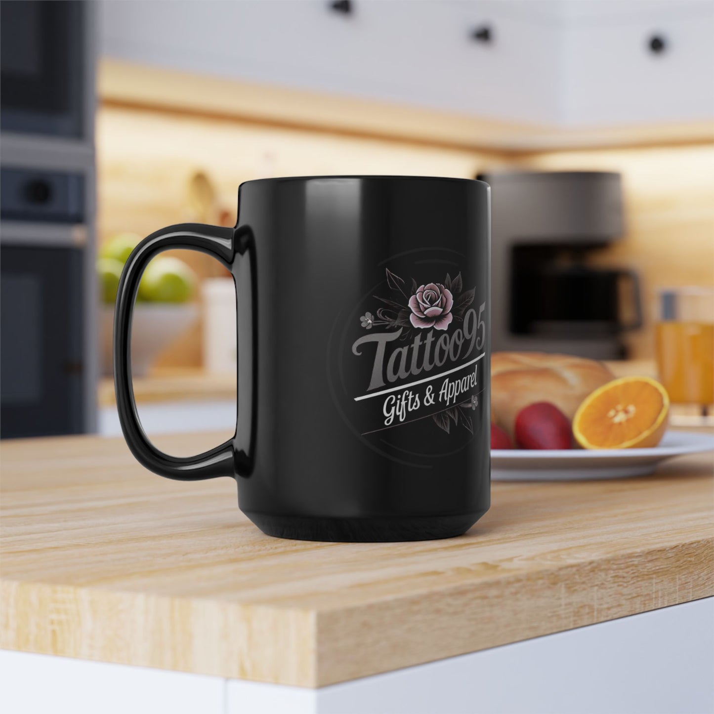 Tattoo95 Gifts & Apparel - Black Ceramic Coffee Mug — 11oz & 15oz