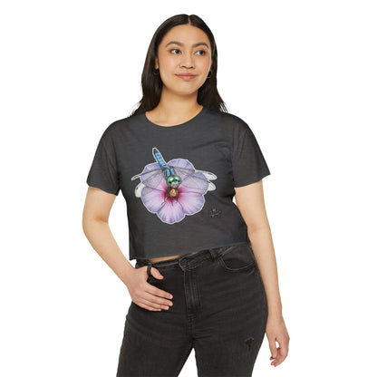 Dragonfly Hibiscus - Cropped TShirt 6 colors (XS-2XL)