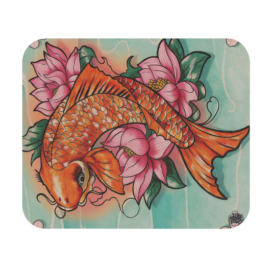 Girly Koi Pink Lotus Tattoo - Mouse Pad Girly Original Artwork