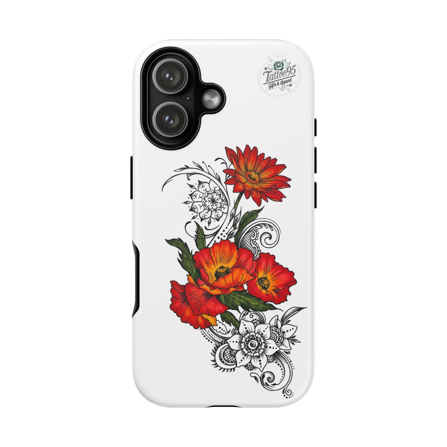 Floral Red Poppy iPhone Case — Red Poppy Botanical Tough Case