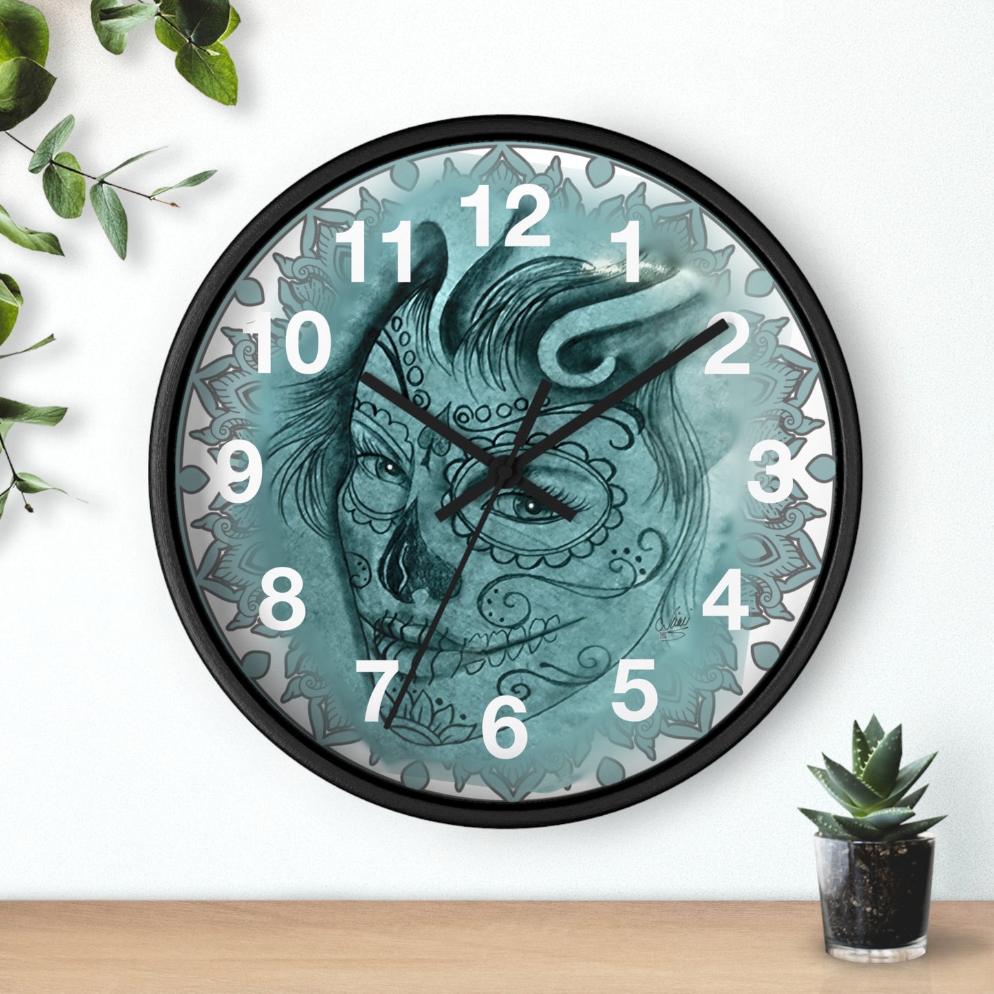 Beautiful Face Tattoo Artwork - Wall Clock
