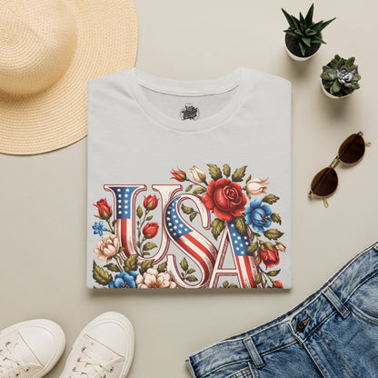 Floral USA 250th T-Shirt — Happy Birthday America