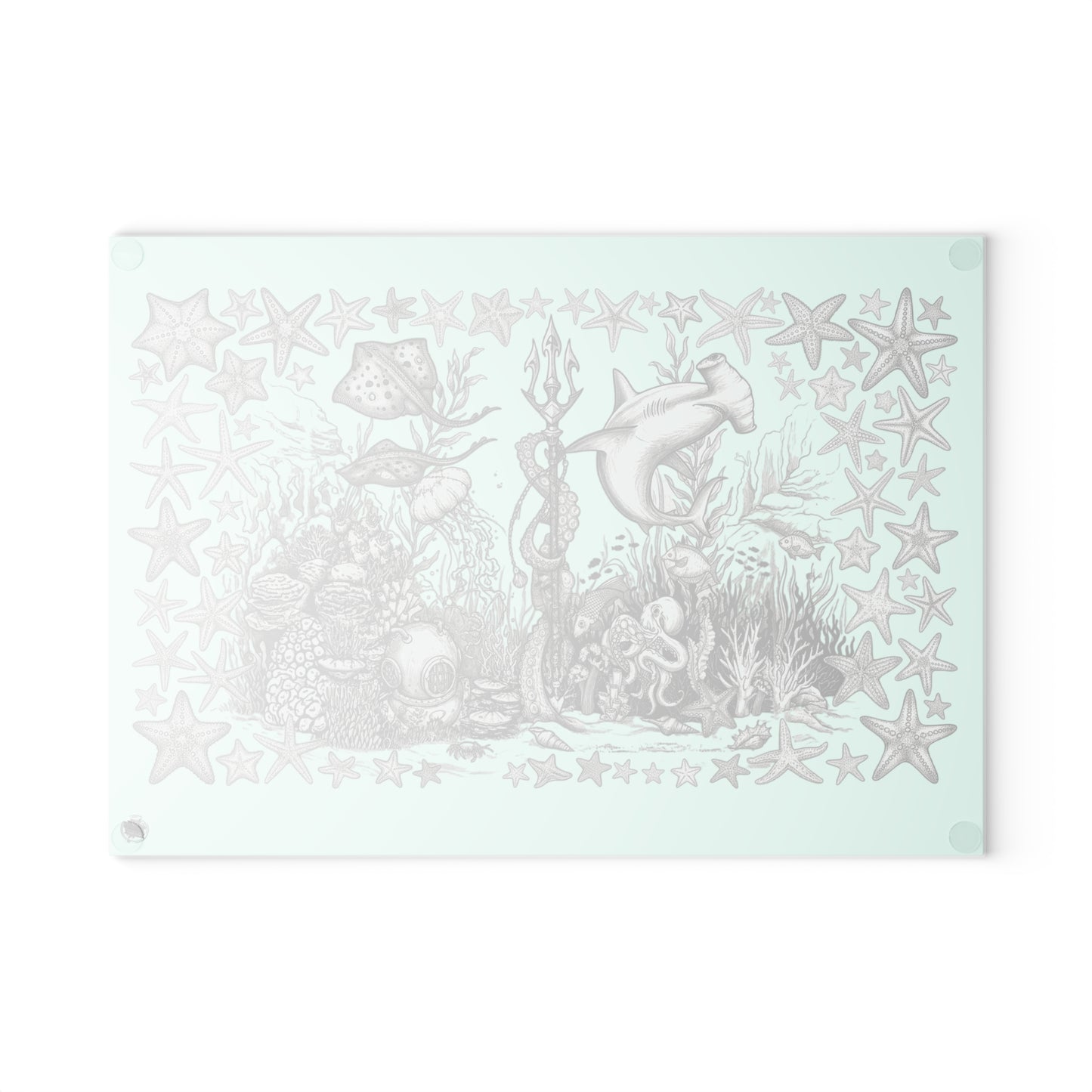 Ocean Tattoo Underwater Journey - Glass Cutting Board