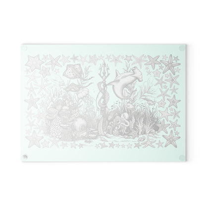Ocean Tattoo Underwater Journey - Glass Cutting Board