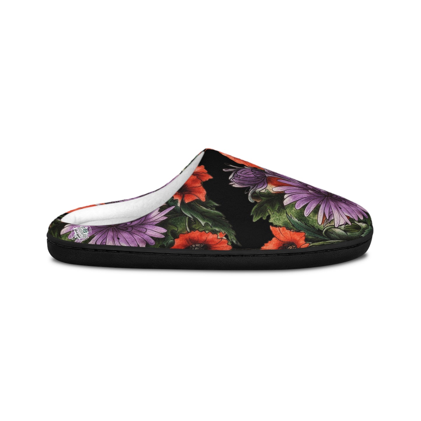 Red Poppy Purple Aster - Women's Indoor Slippers