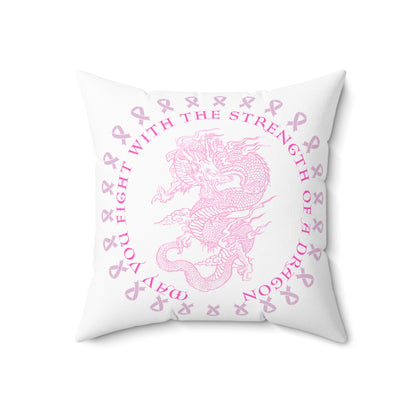 Dragon Strength, Square Pillow White, Home Decor