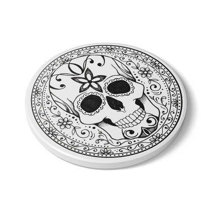 Sugar Skull - Ceramic Coaster — Day of the Dead Decorative Drink Coaster