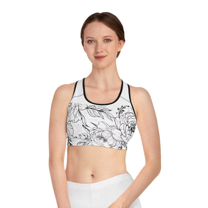 Peonies Tattoo Artwork - Sports Bra