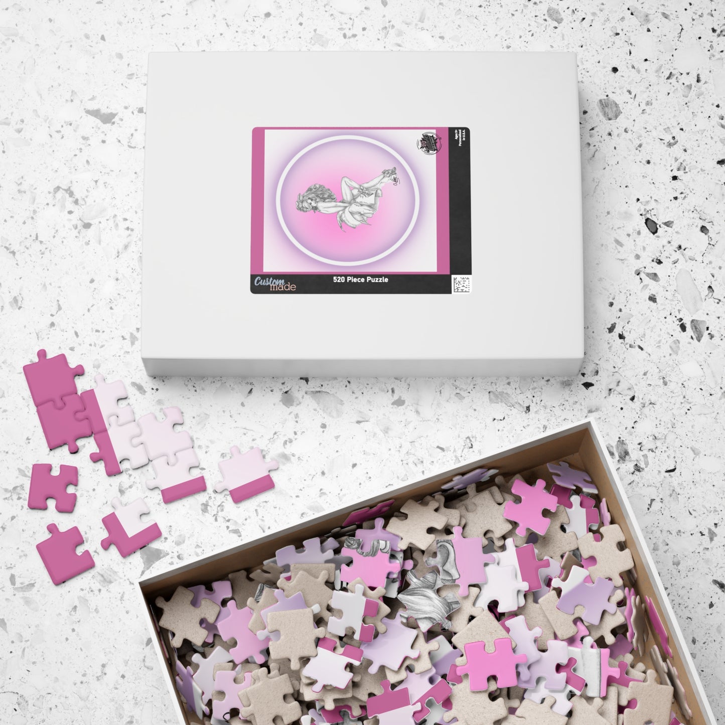 Pretty Bunny Vintage Artwork - Jigsaw Puzzle — PIECES are 110, 252 and 520 Glossy Finish