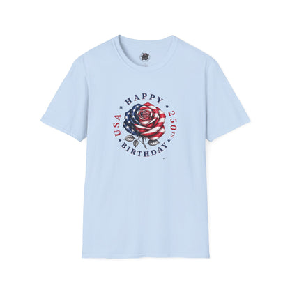 Happy Birthday America 250 years old - Gildan T-Shirt — July 4th Graphic Tee