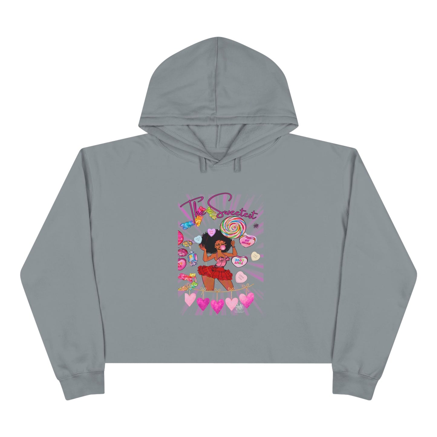 Candy Girl Tattoo Crop Hoodie — Cute Tattoo Script Crop Sweatshirt