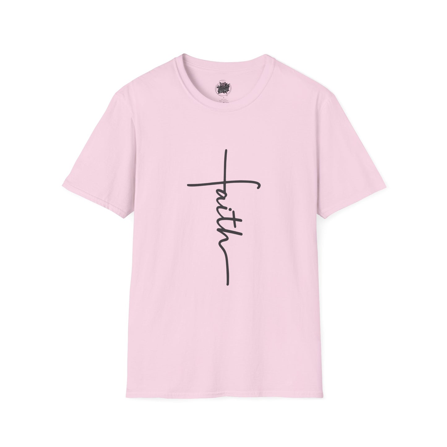 Faith Script T-Shirt — Minimal Line Tattoo Design