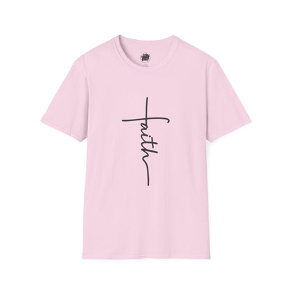 Faith Script T-Shirt — Minimal Line Tattoo Design