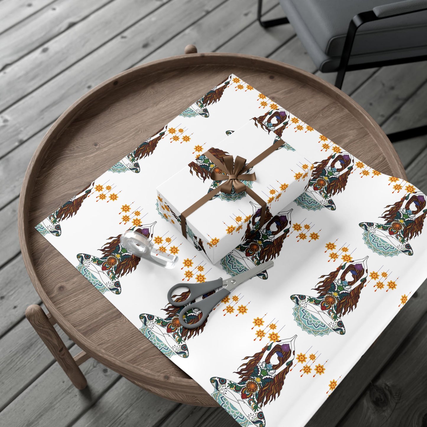 Yoga Goddess Meditation Lotus Mandala - Gift Wrapping Paper