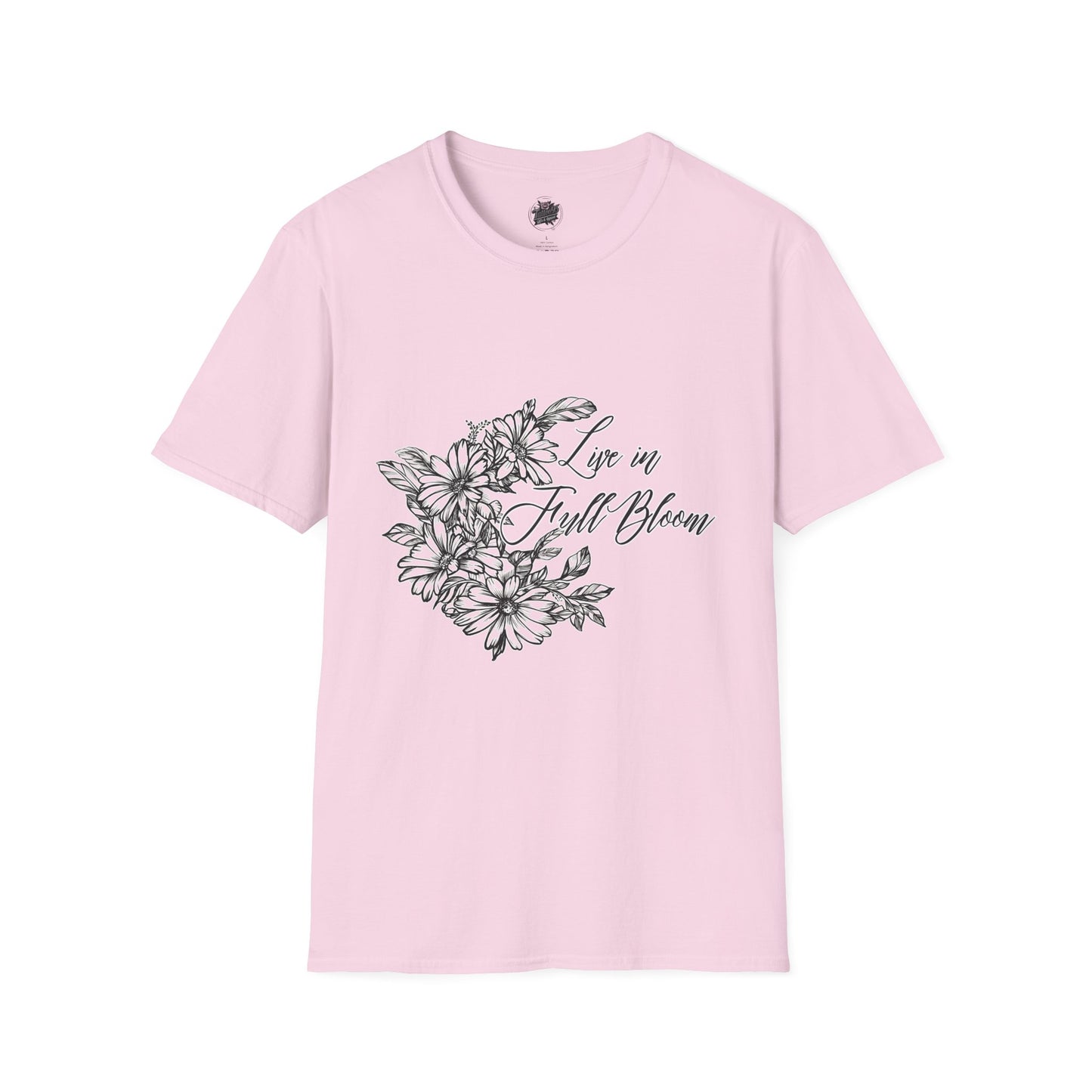 Live in Full Bloom - Floral Script Crew Tee