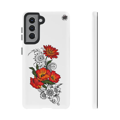 Floral Red Poppy - Tough Galaxy Phone Case Series S10-S25 Series
