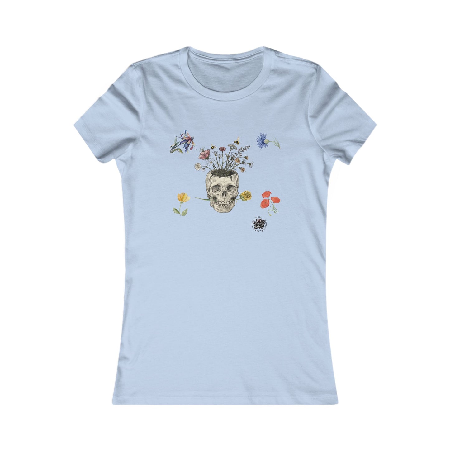 Floral Skull Planter - Women's Tee — Skull Full of Flowers Graphic