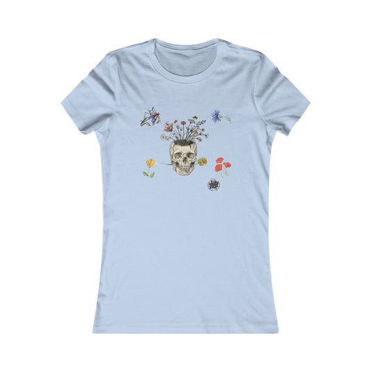Floral Skull Planter - Women's Tee — Skull Full of Flowers Graphic