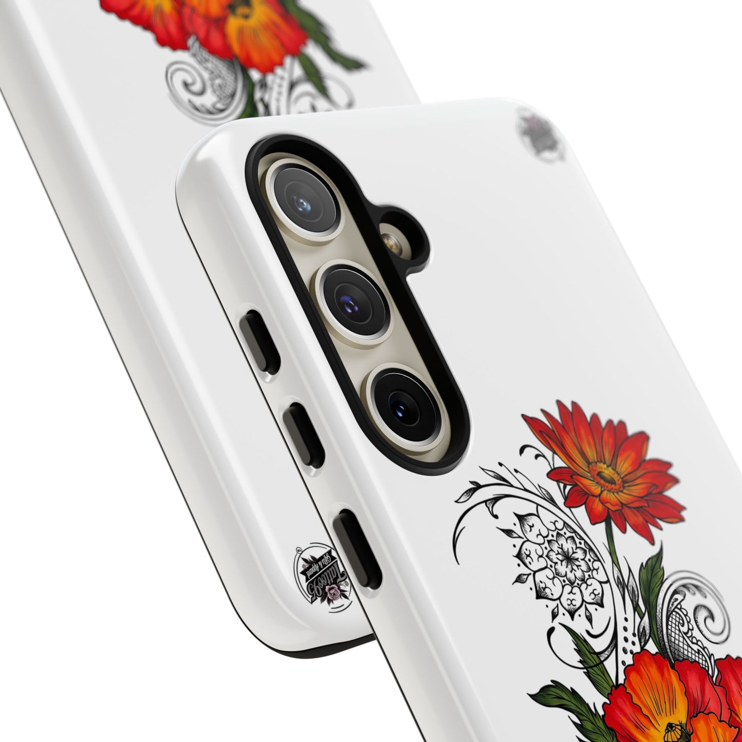 Floral Red Poppy - Tough Galaxy Phone Case Series S10-S25 Series